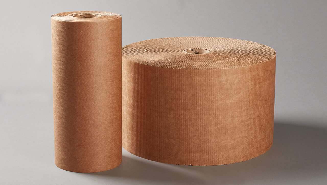 Natural Kraft Single Face Flute Corrugated Paper Board Rolls For
